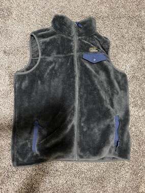 L.L.Bean Men's Hi-Pile Fleece Vest Full Zip Graphite XL